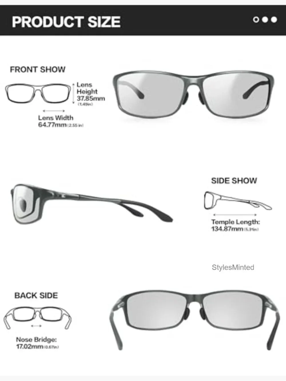 Polarized Wrap-Around Sunglasses Men UV Protection Lightweight Metal Driving